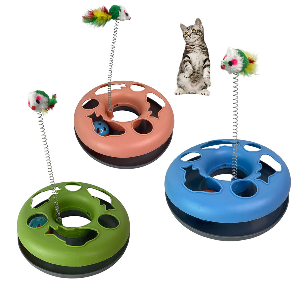 Brinquedo de Gato Pet Ratinho Mola Bola Guizo Animal de Estimaçao Brinquedo Interativo Felino Diversao Entretenimento