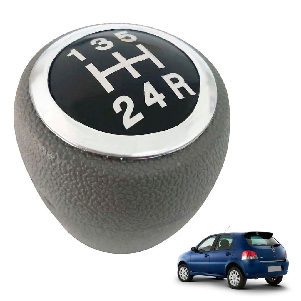 Manopla De Cambio Fiat Novo Palio 2012 2013 2014 2015 2016 2017 Bola de Cambio Cinza ARO PRATA