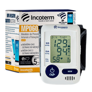 Aparelho de Pressão Incoterm Automático Digital de Pulso MP060 em Oferta na Shopee