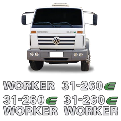 Kit Adesivos 31-260e Worker Emblemas Caminhão Volkswagen