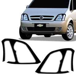 Adesivo Mascara Negra Meriva 2003/2011 Aplique Farol Diant.