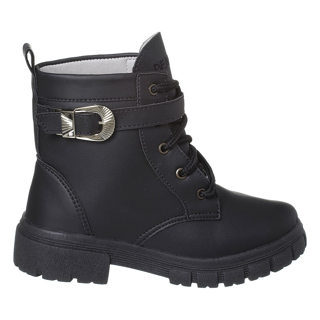 Coturno Bota Infantil Menina Cano Alto Feshion Moda Outono Inverno Preta Para O frio Feminino Com Fivela
