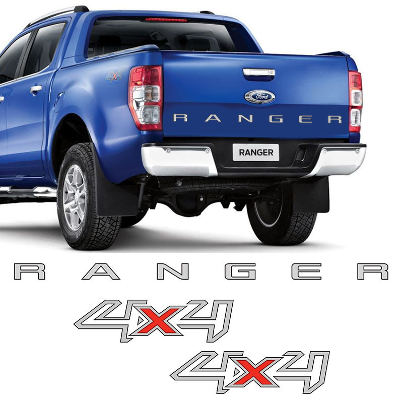 Adesivos Compativeis C/ Ranger 2013/2016 4x4 + Faixa Cinza
