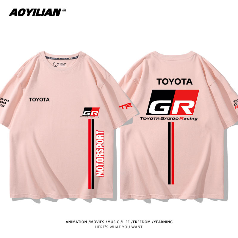 TOYOTA GR Racing Performance Car Graphic 100 % Algodão Premium Respirável Camiseta Masculina Casual Manga Curta Para Est
