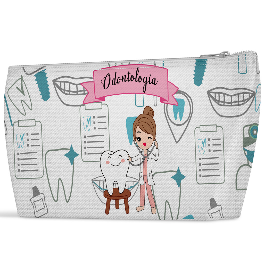 Necessaire odontologia bolsa dentista curso estampado slim