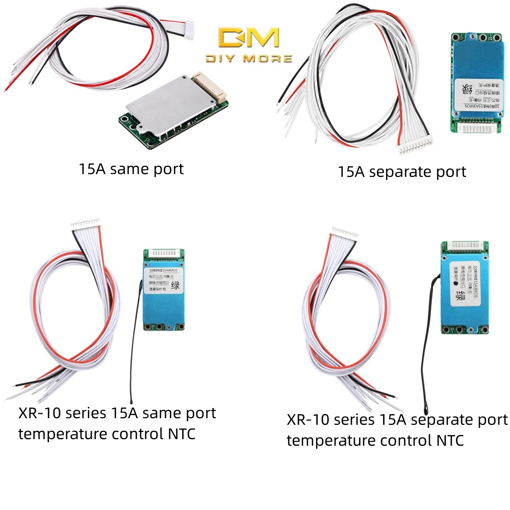 10S 36V 15A Célula De Íon-Lítio 18650 Proteção De Bateria BMS Placa PCB Com Função De Equilíbrio 36V Para Baterias De 10