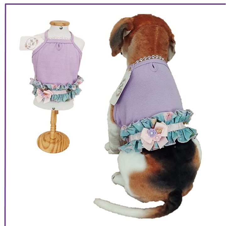 Roupa Roupinha Cropped Top Pet Babado Lindo Cachorro Dudog