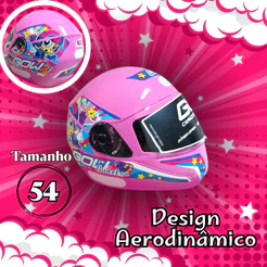 CAPACETE INFANTIL FECHADO FEMININO