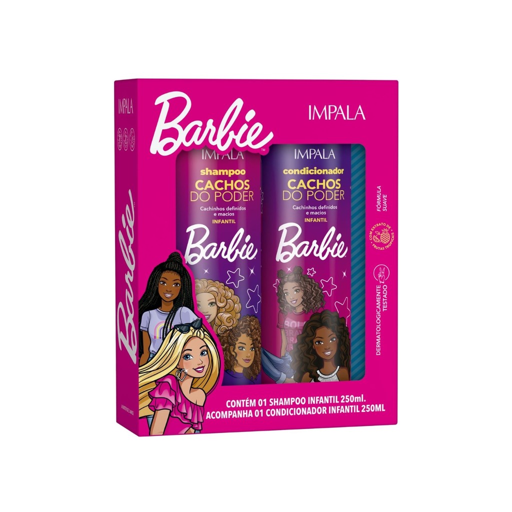 Kit Shampoo Condicionador Cachos Do Poder Barbie Kids Impala