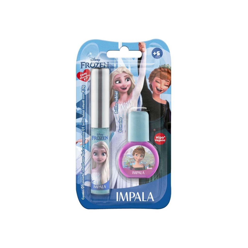 Kit Esmalte E Gloss Labial Frozen Disney Infantil Impala