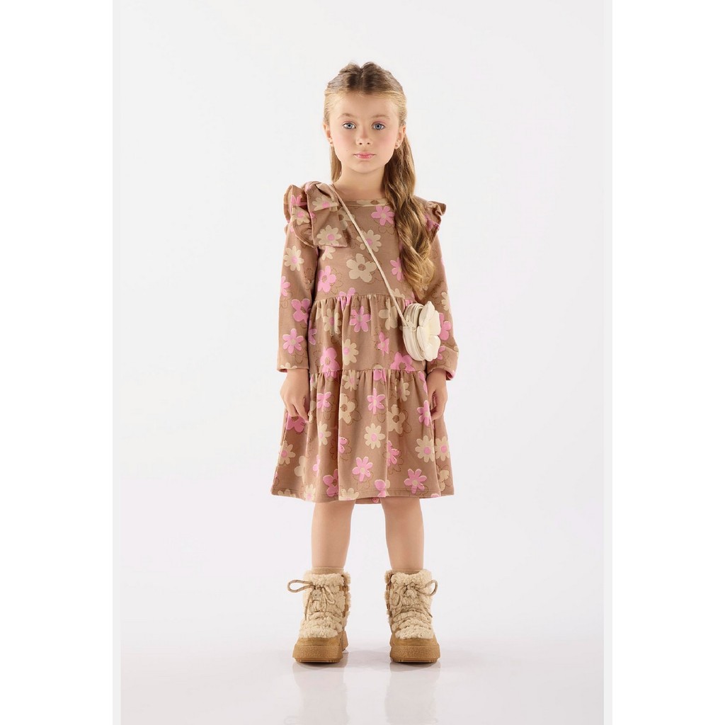 Vestido Infantil em Molecotton com Felpa Up Baby