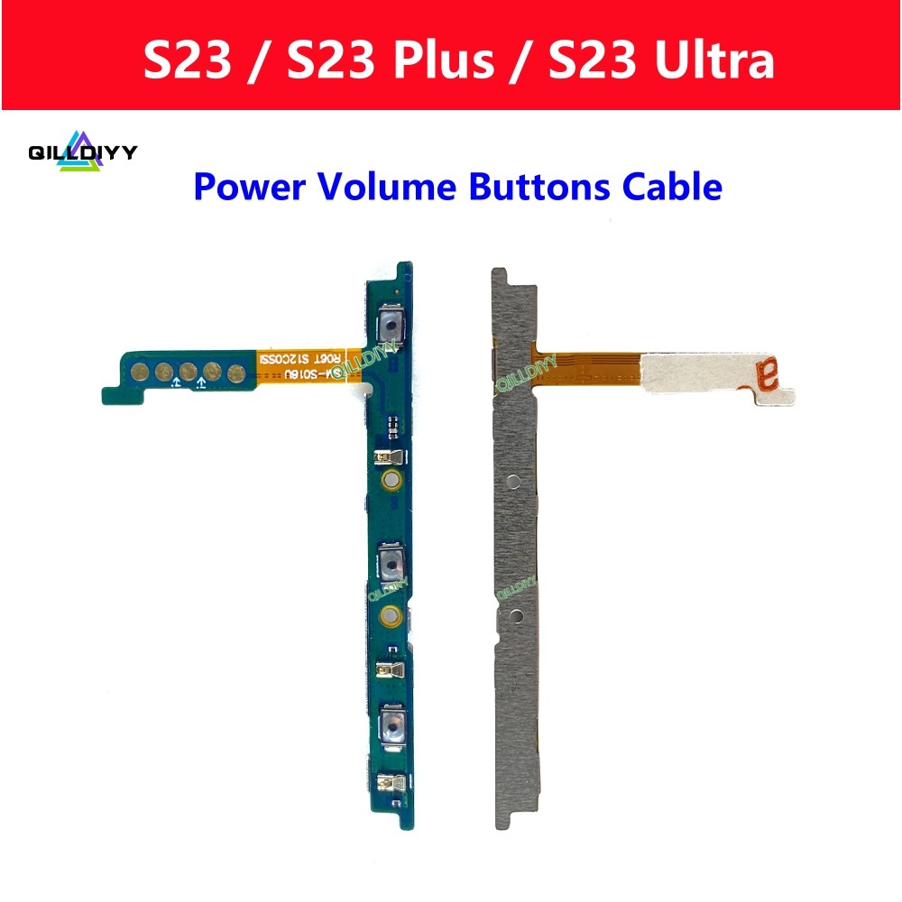 1 Pçs Ligar/Desligar Volume Para Cima Baixo Botão Lateral Interruptor Chave Cabo Flexível Samsung Galaxy S23 Plus Ultra