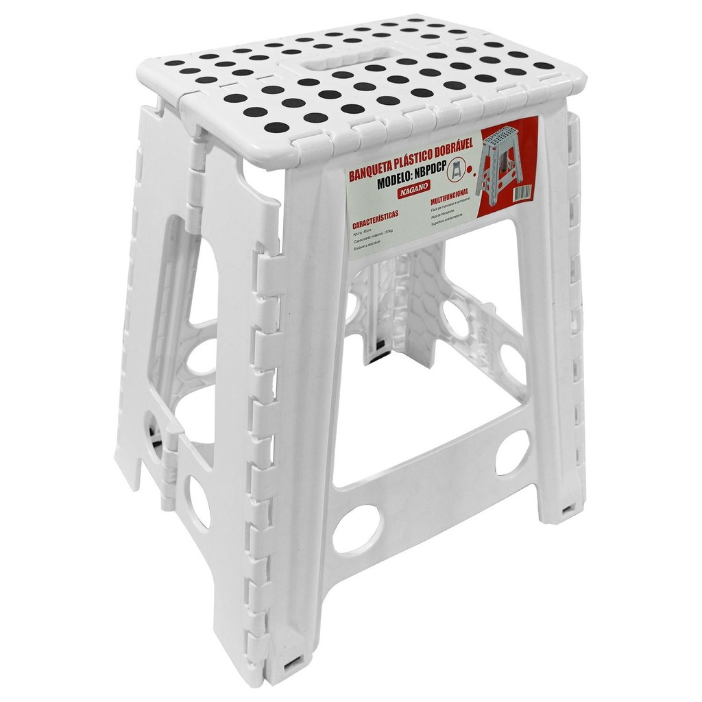 Banqueta Plástico Dobrável Camping Pesca 45cm 150kg em Oferta na Shopee