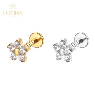 Piercing Labret Titânio Flor Zircônia |  Helix, Tragus, Conch, Nariz, Boca-Medusa e Outros Piercing Trágus em Oferta na Shopee