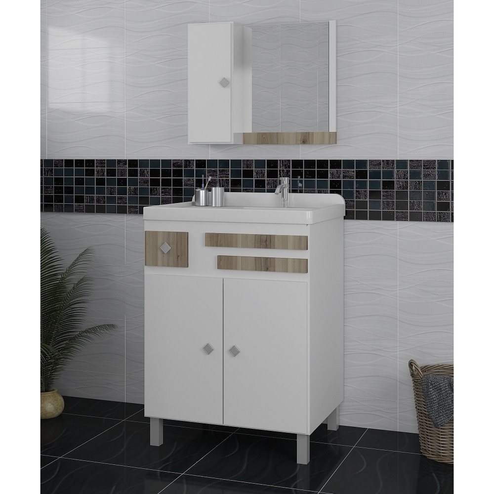 Conjunto para Banheiro 3 Portas 1 Gaveta Mônaco Móveis Sander - Home & Living