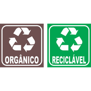 Adesivos Para Lixeiras/lixos Reciclável E Orgânico 12x12 em Oferta na Shopee