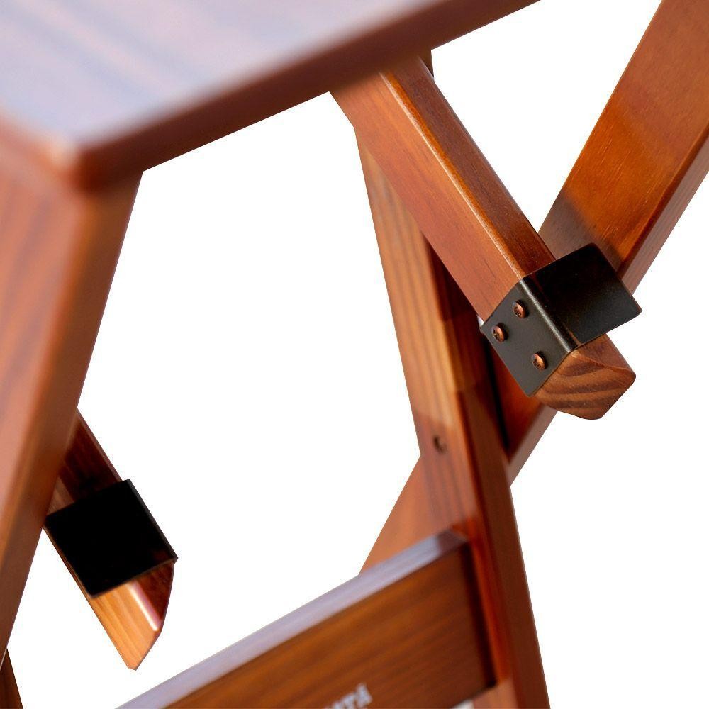 Detalhes do Mesa Dobrável Madeira 60x60 Padrão Imbuia - Cor: Marrom