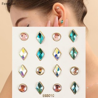 Fengjue 3D Brincos Adesivos Buraco De Orelha Flor Strass Adesivo Crianças Meninas DIY Decoração Presentes BR