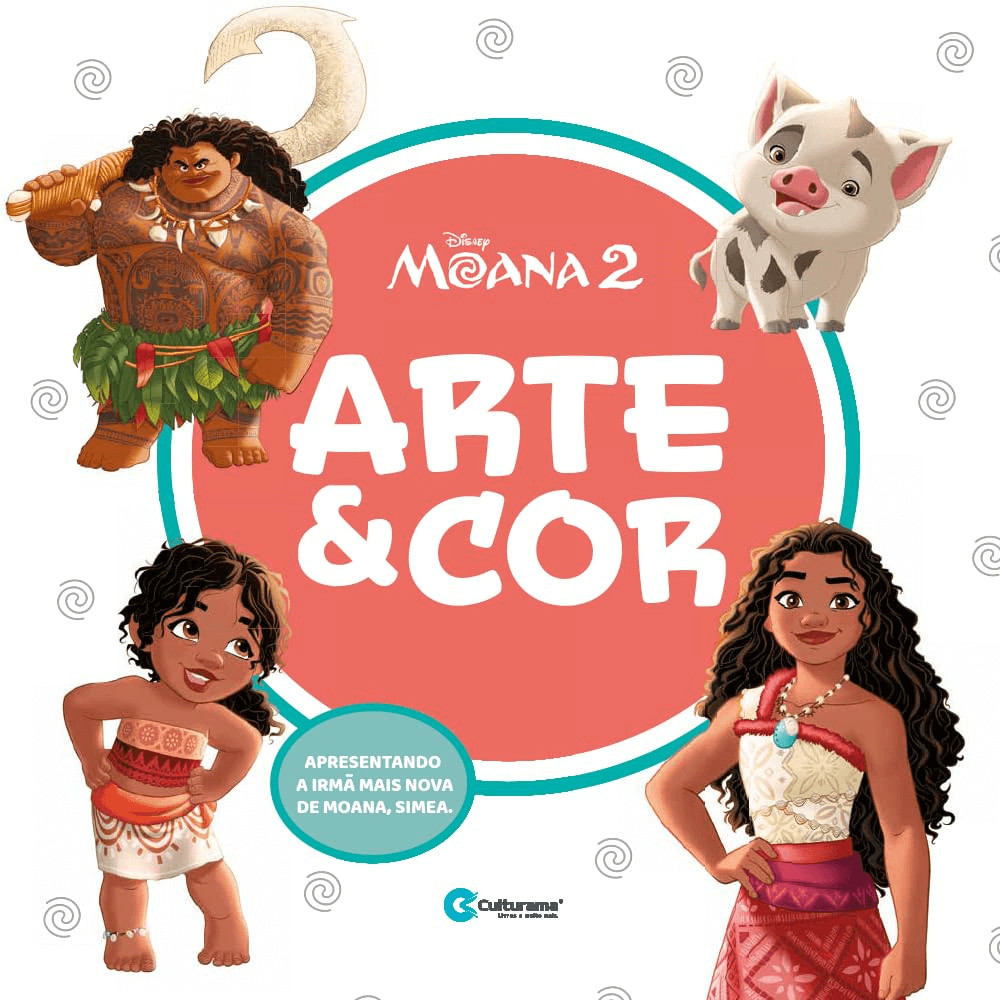 Arte E Cor Moana 2 - Livro De Colorir Com Personagens Do Novo Filme - Oficial Disney - Novo em Oferta na Shopee