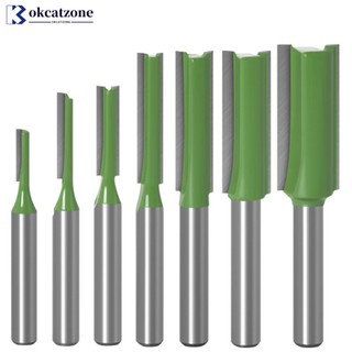 OKCATZONE 1/7Pcs 6MM 1/4 " Shank Flush Trim Router Bit Carboneto De Tungstênio Única Flauta Dupla Fresa De Madeira Para 