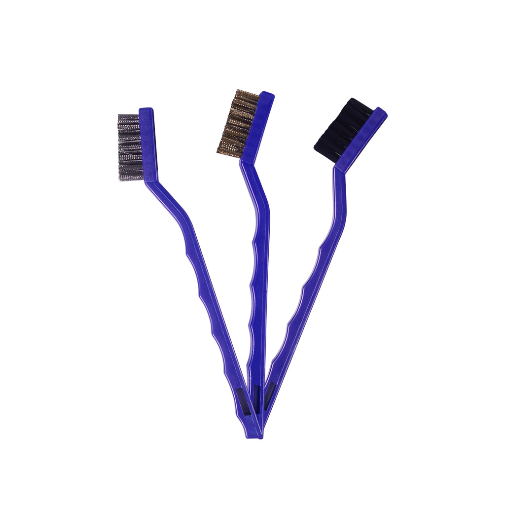 Kit 3 Escovas Detalhamento Automotivo Latão Nylon Aço Vonixx