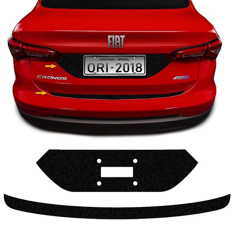 Kit Protetor Porta-Malas Cronos 2018 + Fundo De Placa Preto em Oferta na Shopee