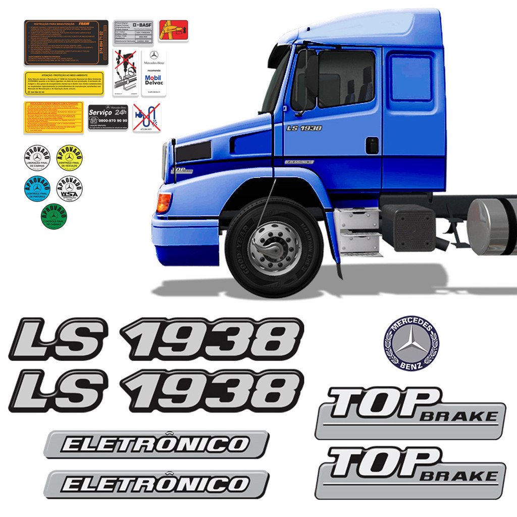 Kit Emblemas Mercedes Benz Ls 1938 Top Brake Eletronico em Oferta na Shopee