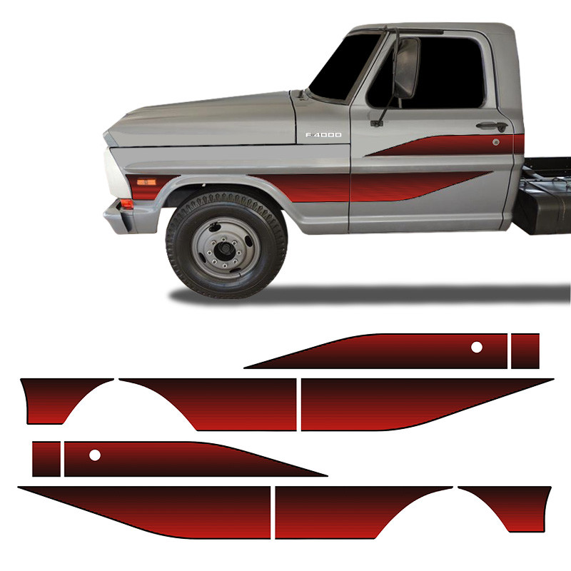 Faixa Compativel F-4000 1989/1992 Adesivo Vermelho Lateral