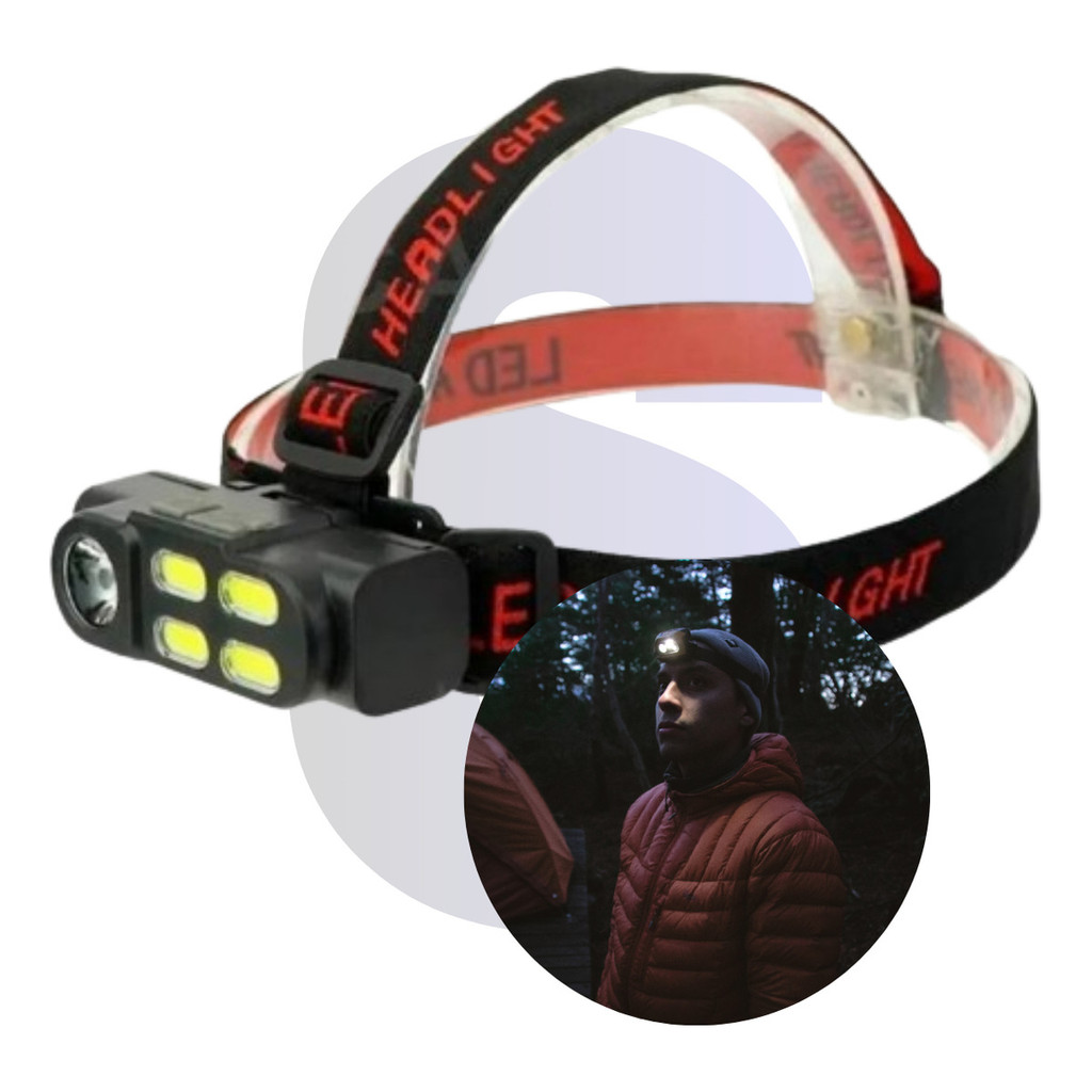 Lanterna De Cabeça Farol Led 4 Modos Recarregável Aventura