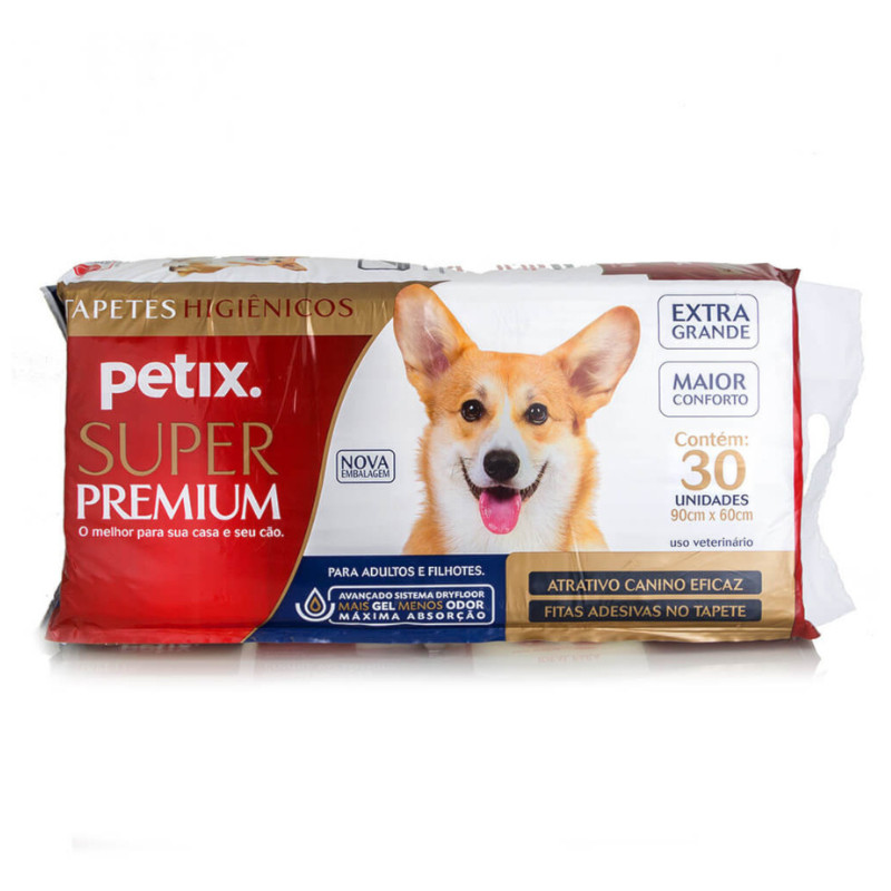 Tapete Higiênico Super Premium Petix 30UN 90X60cm para Cães em Oferta na Shopee