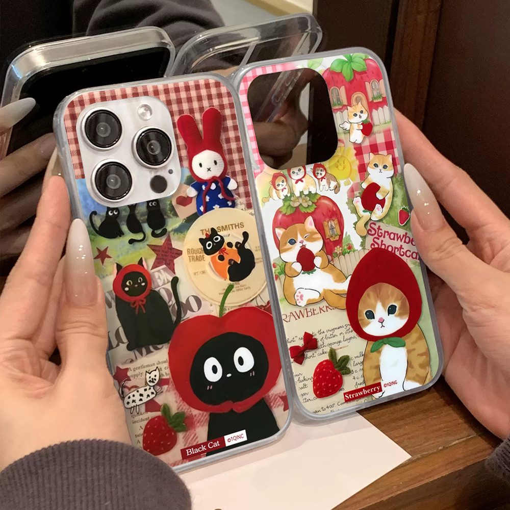 Capinha Capa Para Samsung A55 5G A15 A14 A05S S23 Ultra S24 Plus S22 F14 M14 Gato de fruta bonito Capa