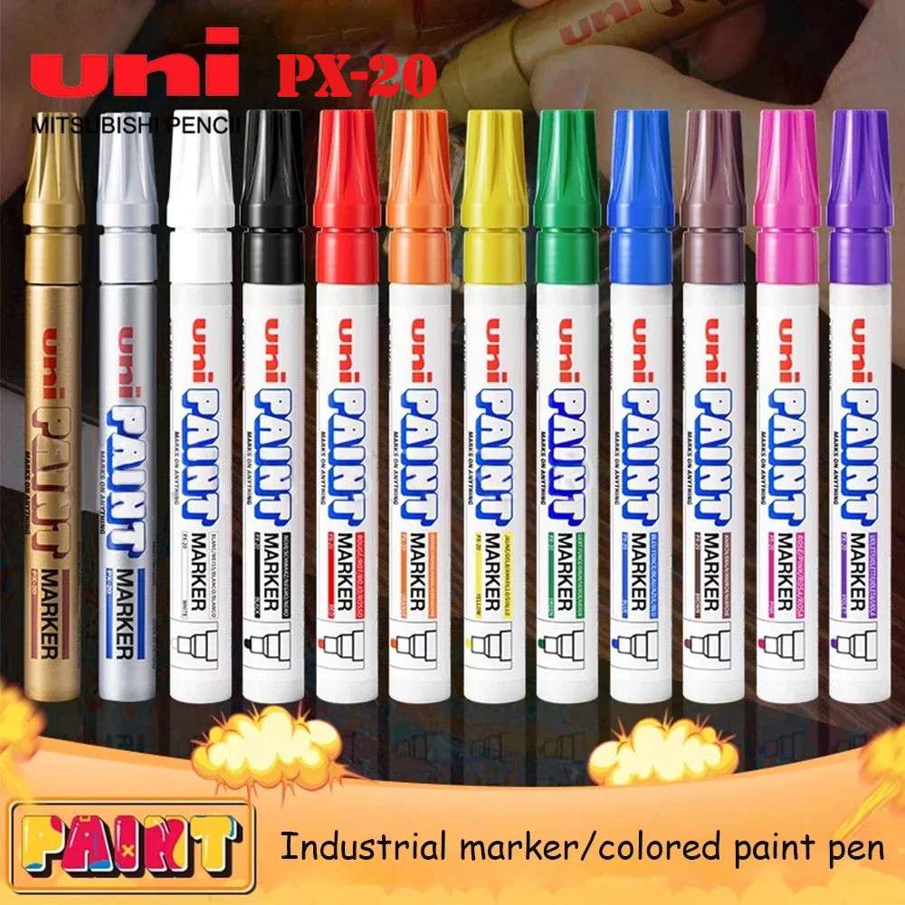 1 Pçs Japão UNI Px-20 Caneta De Pintura À Prova Dwaterproof Água Marcadores Base De Óleo Retoque Industrial Não-Desbotam