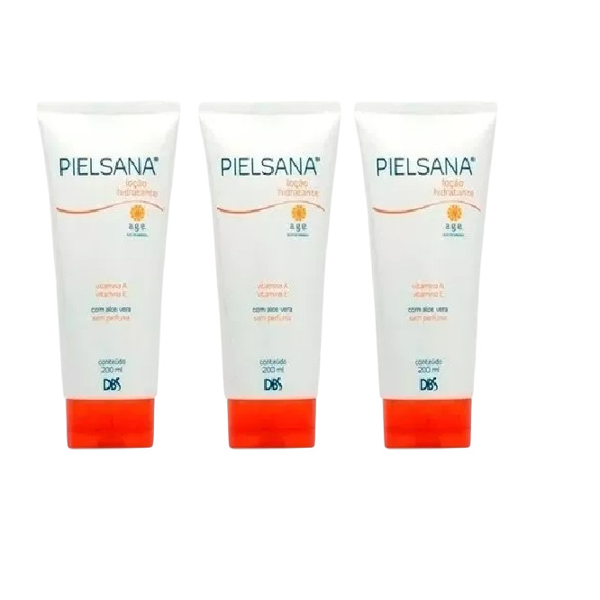 Kit 3x Pielsana Loção Hidratante Age C/ Aloe Vera - 200ml
