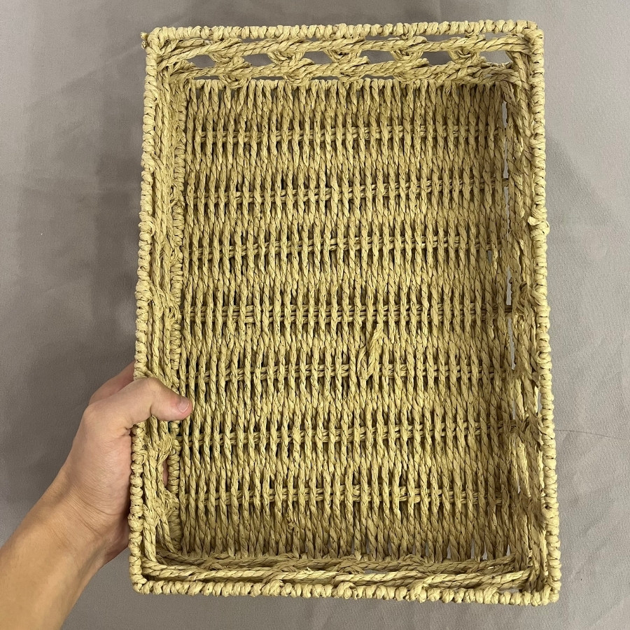 Cesto Decorativo Guatos Natural - Tamanho Médio - 35x25x8cm - 1 unidade - Rizzo