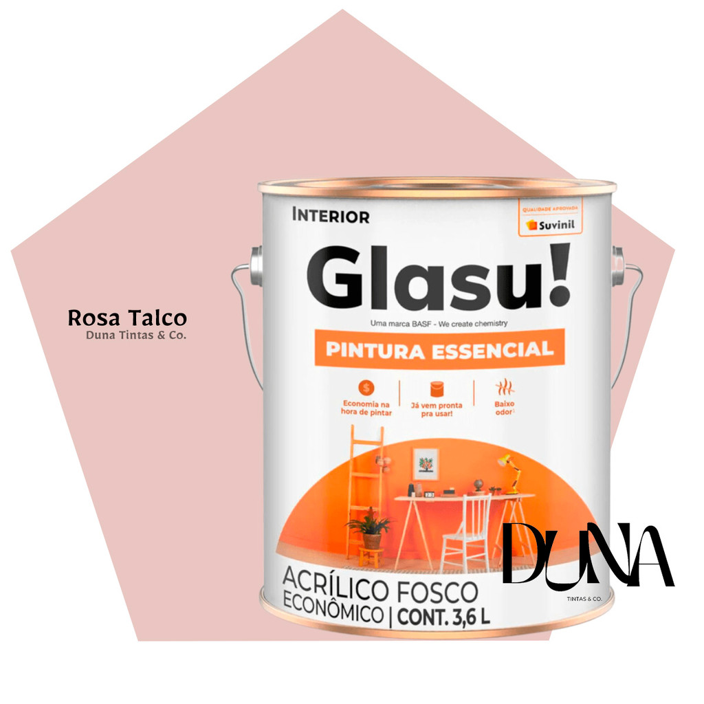 Tinta Antimofo Econômica Glasu Rosa Talco 3,6L