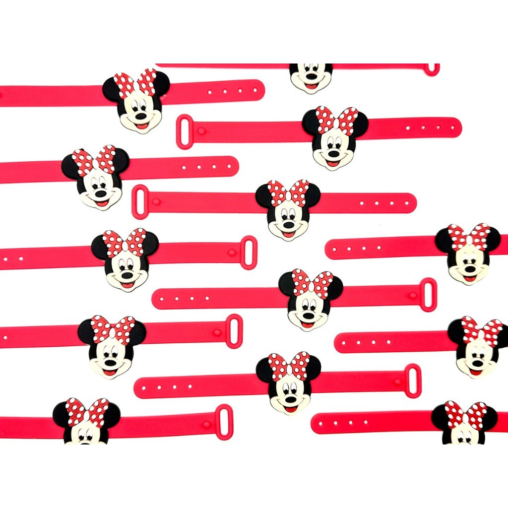 Pulseira Minnie10un Pulserinha Disney Festa Borracha Lembrança