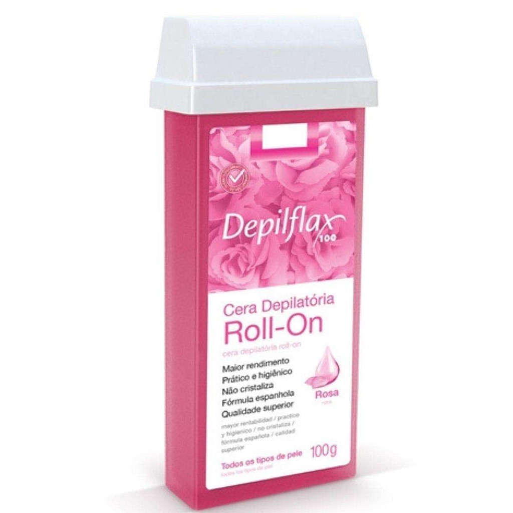Cera Depilatoria Roll On Refil Rosa Depilflax 100g