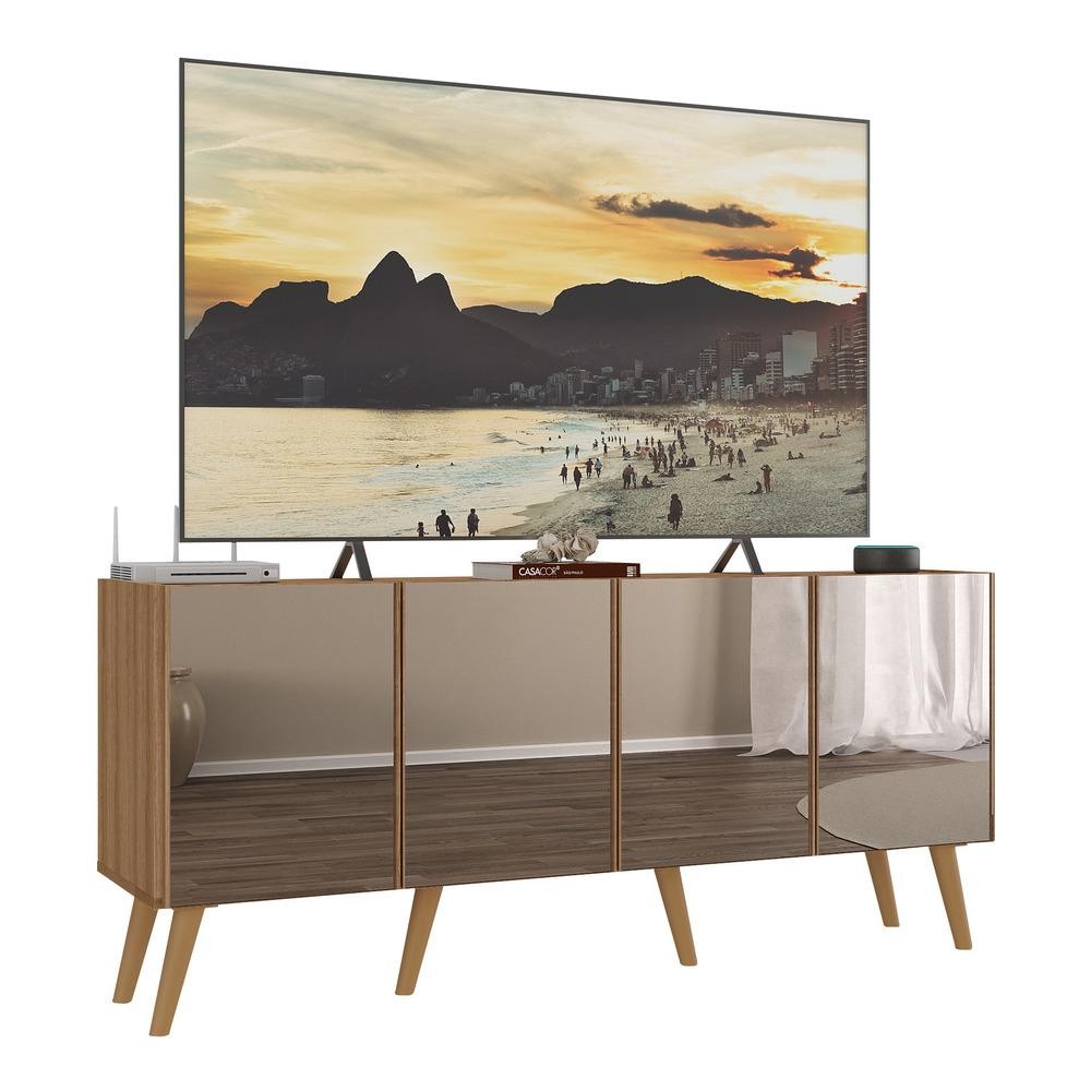 Rack TV até 50 Polegadas 4 Portas Retrô com Espelhos Multimóveis MP1082 - Home & Living