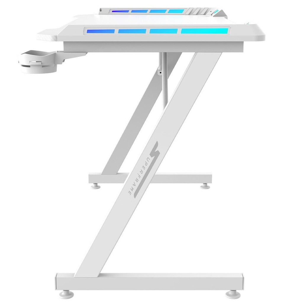 Mesa Gamer SuperFrame Epic RGB, Com Suporte Para Headset e Copo, Branco, SF-TB-EP11060WF RGB · foto 2