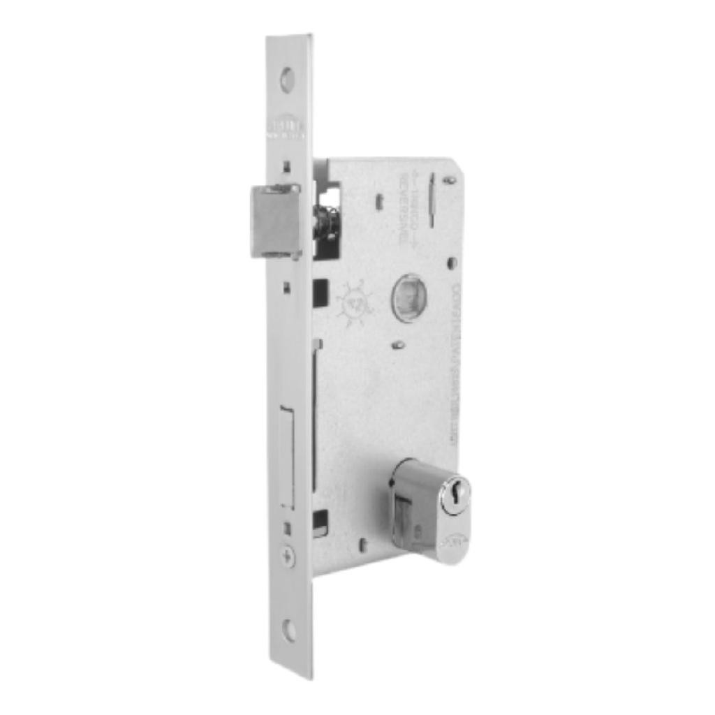 MÁQUINA AVULSA FECHADURA AROUCA EXTERNA 6010 40 MM INOX POLIDO COM CILINDRO MIOLO TAMBOR