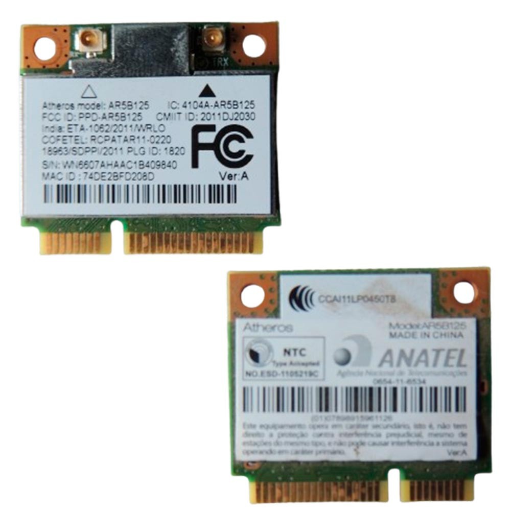 Placa Wi-Fi p/notebook Acer Aspire 4739 AR5B125 Seminovo