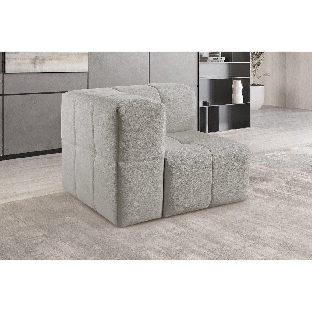 Módulo Sofá  3 Lugares Bouclé Cinza em Oferta na Shopee