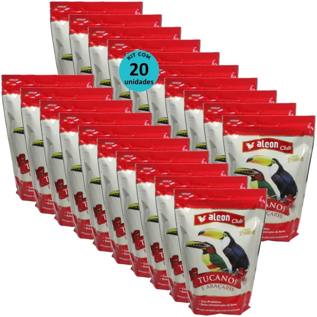 Alcon Club Tucanos E Araçaris 450g Super Premium Kit Com 20