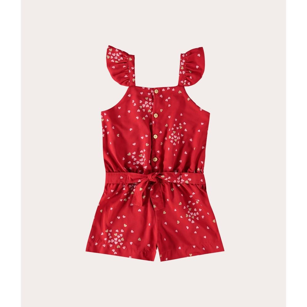 Macacão Infantil Menina Estampado Em Viscose Malwee Kids em Oferta na Shopee