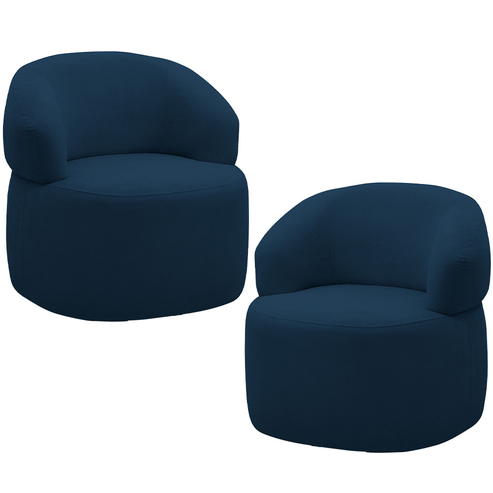 Kit 2 Poltronas Giratórias Sala de Estar Living Orgânico Carmen F04 Veludo Azul - Lyam Decor em Oferta na Shopee