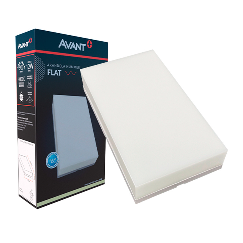 Arandela Led Externa Hummer Flat 12w 4000k Branco Avant em Oferta na Shopee