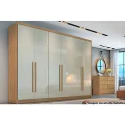 Guarda Roupa Casal 6 Portas e 8 Gavetas Robust/Livorno Cumaru/Fendi - Novo Horizonte