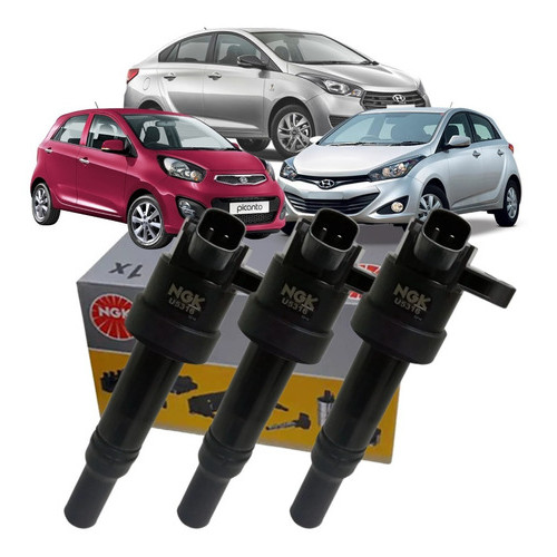 3 Bobina Ignição Original Ngk Hb20 HB20s Picanto 2009 2010 2011 2012 2013 2014 2015 2016 2017 A 2019 em Oferta na Shopee