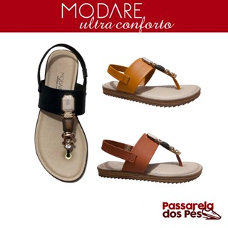 Sandália Feminina Modare Rasteirinha de Dedo Napa Safiano - Ideal para o Dia a Dia Ref:7141.120 em Oferta na Shopee