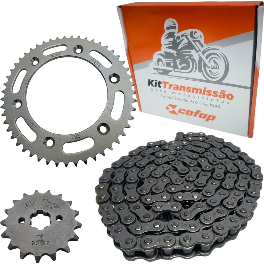Kit Relação Coroa Pinhao Corrente Cofap Honda NXR 150 BROS 2003 a 2015
